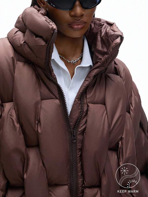 Aveloria Affinna Novo casaco slim fit casual chique minimalista de alta qualidade com zíper e acolchoado grosso