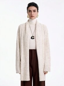 Aalyst New Women's Elegant High-End Pocket Design Knitted Cardigan, Autumn/Winter - Apricot - View 5