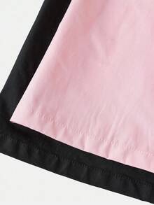 2Pcs Tween Girls Casual Solid Pink And Black Patch Dec Loose Wide Leg Pants, Black + Pink 2 Pieces, Relaxed Style, Back To School Season, Fall Winter Clothes, Winter Girls Clothes, Winter Girls Clothes Wide Leg Sweatpants Girls Pants Loose Pants Pink Pants Black Pants Pants For Girls - Multicolor - View 12