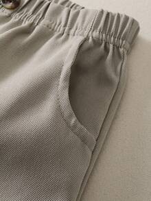 Souflis Souflis 3 件套幼儿婴儿男童休闲口袋松紧腰裤，纽扣装饰，百搭款式，适合春、夏、秋、冬、日常、上学、旅行、运动 - 彩色 - 查看 6