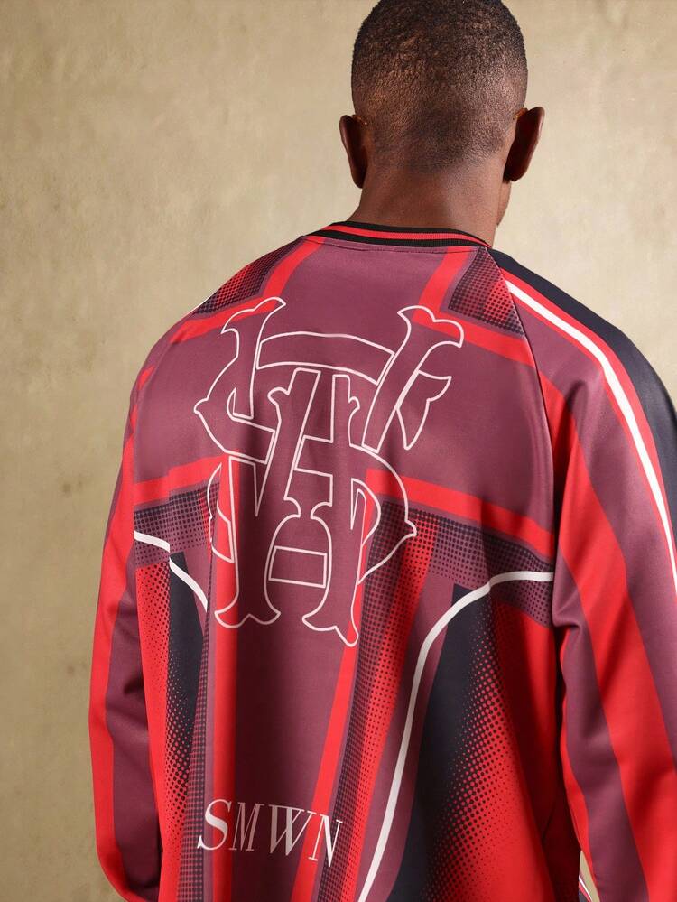 Striped Sweatshirt With Front Chest Logo Design