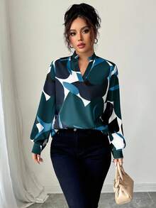 Elenzga Casual Loose Long Sleeve Women Shirt, Suitable For Daily Wear - Multicolor - View 4