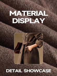 Anewsta Women's New Handmade Loose Double-Sided Wool Coat - Coffee Brown - View 5