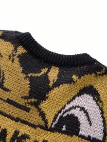 Manfinity Roghcode Suéter con estampado de dibujos animados de moda para hombres en otoño/invierno - Multicolor - Ver 3