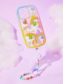 SHEIN X Care Bears 耐用时尚趣味手机壳 - 渐变印花保护套设计，带心形手机挂架，兼容 11 - 17 Pro Max - 彩色 - 查看 2