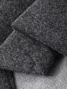 DAZY 大码女式纯色加厚羊毛混纺休闲短裤，秋冬款 - 深灰色 - 查看 4