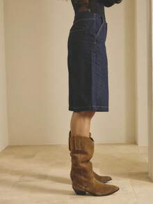 Aralina Winter Fall Dark Wash Mid Rise And Wide Leg Jeans Spring Country Style - Dark Wash - View 5