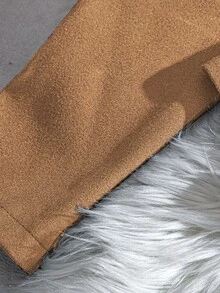 GlowEve Áo khoác nữ thanh lịch với họa tiết hoa cúc kim loại và cổ áo rộng - Màu Khaki - Xem 3