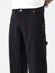 Manfinity Hypemode Men's Casual Loose Fit Jeans With Pockets - Black - View 7