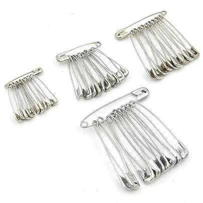12pcs Fashion Safety Pins For Clothing,Stainless Steel Straight Pins For DIY Crafts, Sewing, First Aid Kits