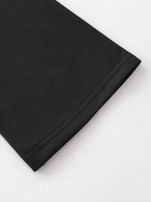 ROMWE MEN Street Life Men's Street Dark Figure Print Long Sleeve Top, Fall - Black - View 5