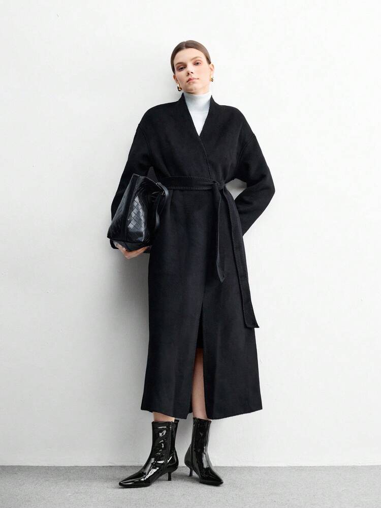 CUCCOO BIZCHIC Bottines à bout pointu en cuir verni noir pour femmes, bottines à talon bas, bottes ajustées grande taille, automne