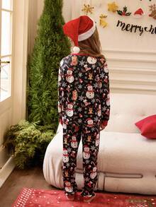 女孩雪人图案睡衣，圣诞节 - 彩色 - 查看 2