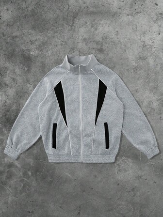 Street Life Herren Straßen-Jacke im amerikanischen Design mit Patchwork, Herbst