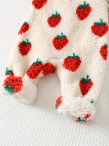 Cozy Pixies 女婴草莓图案保暖内衬背带裤，百搭舒适