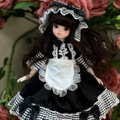 POKOJA LAND 1 Bộ quần áo búp bê SD BJD 30CM chủ đề Tiên rừng trang phục thanh lịch kèm phụ kiện hoa cho bé gái Bộ sưu tập búp bê công chúa Quà tặng trang trí tiệc Trang trí nhà cửa