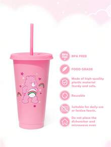 SHEIN X Care Bears 4pcs 24 Oz / 710ml Cartoon Pattern Flat Bottom Cup For Party Drinks - Multicolor - View 4