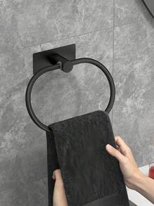 Selbstklebender Handtuchhalter, Badezimmer Handtuchring Halter, Geschirrtuchhalter ohne Bohren, Edelstahl Hänger, Taschentuchhalter, Handtuchständer, WC Zubehör Organizer Aufbewahrung