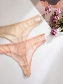 SHEIN Quần lót lọt khe lưới hình trái tim thông thường dành cho nữ 11 chiếc/gói - Nhiều màu - Xem 6