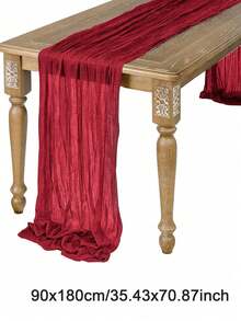 SHEIN 1 件/2 件/5 件 160*200cm/160*300cm 红色纯色纱帘布桌布，家居装饰，婚礼派对背景装饰用品，生日派对餐桌装饰桌布 - 紅色 - 查看 8