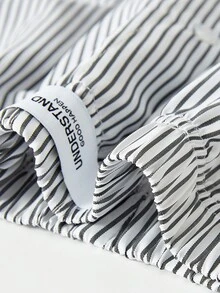 Manfinity Underwear&Sleepwear Basics 2pcs Plus Size Men's Letter & Striped Loose Harem Pants