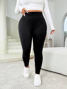 Solflare 新款秋冬保暖压缩紧身裤，采用网眼拼接设计，长款黑色打底裤 - 黑色 - 查看 5