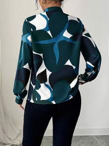 Elenzga Casual Loose Long Sleeve Women Shirt, Suitable For Daily Wear - Multicolor - View 2