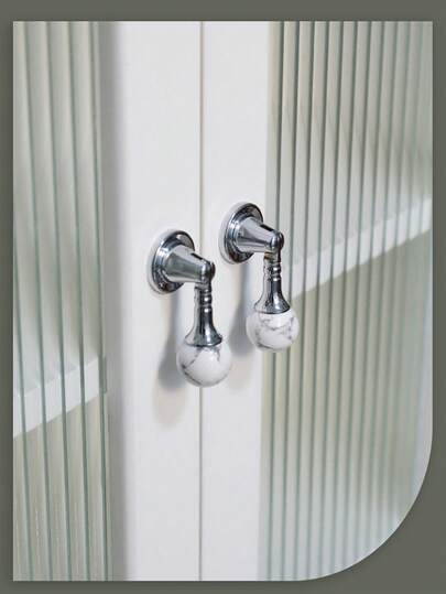 Zazumi 1个白色大理石橱柜把手 - 现代拉手，经久耐用，适用于梳妆台、床头柜、办公桌，也适用于厨房岛台和浴室。