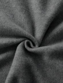 SHEIN 大码女式羊字母标语图案印花休闲长袖圆领套头衫，秋冬 - 灰色 - 查看 3