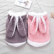 PETSIN Quần áo cho mèo con; Trang phục mèo thỏ dễ thương mùa thu đông cho mèo nhỏ; Búp bê vải chống rụng lông cho mèo; Trang phục biến hình cho chó. - Hồng - Xem 5