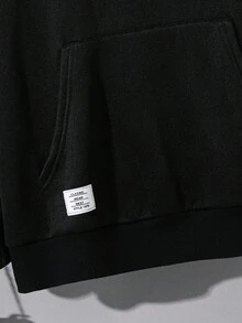 SHEIN 青少年男童简约宽松撞色字母印花卫衣，休闲学院风，舒适百搭，面料柔软，适合日常穿着、上学、外出、户外活动，秋冬季男童卫衣，青少年黑色卫衣，十字架图案卫衣，秋冬季男童卫衣，青少年黑色基督教卫衣，哥特十字架酷炫摇滚印花卫衣 - 黑色 - 查看 6