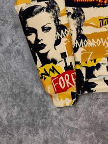 Manfinity ZONE917 Men's Fashionable Allover Printed Hoodie, Autumn/Winter, Long Sleeve Top