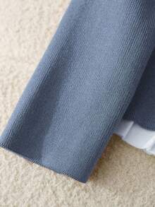 GlowEve كنزة صوفية مكتبية أنيقة ذات لونين مع طيات 2 في 1