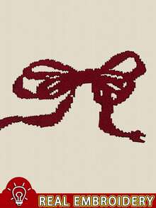 Franclia 2件套女士蝴蝶结刺绣运动衫和格子数码印花宽松裤套装 - 彩色 - 查看 3