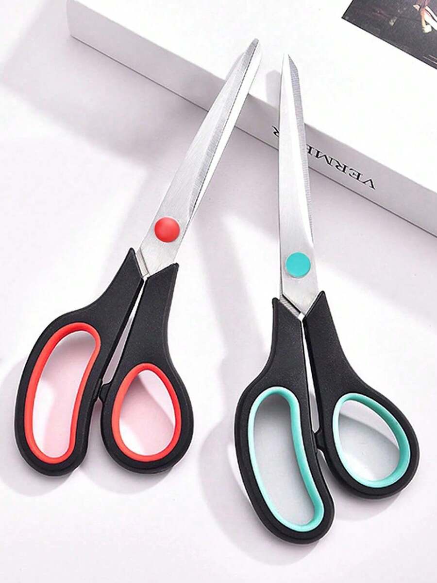 1PC Scissors With Ultra Sharp Blades, Multipurpose Sharp Sewing Craft Fabric Scissors For Office Home Office Teacher Art Supplies, Soft Comfort-Grip Right/Left Handles - Multicolor - View 1