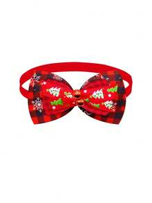 PETSIN 1 件宠物圣诞领结铃铛项圈，圣诞元素印花，狗领结，猫单蝴蝶结项圈，宠物节日装饰，宠物领结，宠物