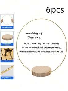 SHEIN 10 szt./2 szt. - Złote metalowe girlandy na środku stołu z drewnianym stojakiem - Eleganckie dekoracje w kształcie koła DIY na wesela, imprezy i urodziny - Ręcznie robione sztuczne róże i zieleń, nie wymaga zasilania, dekoracje urodzinowe | Dekoracyjne ozdoby na środku stołu | Ręcznie robiony projekt, dekoracje ślubne