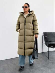 EURMUSE Premium Quality, Keep Warming Feature, Large Puller Puffer Wintercoat - Apricot - View 5