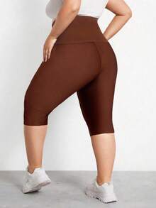 SHEIN CURVE+ Legging capri sculptant taille haute grande taille. Gaine sculptante pour le corps entier, rehausseur de fesses, contrôle du ventre et des cuisses