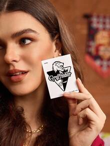 FanGlow HARRY POTTER X SHEIN 1pc Herbal Juice Semi Permanent Tattoo Sticker That Last For 14 Days Without Fading Or Reflecting, Suitable For Shoulder, Neck, Collarbone, Arm, Body Art Tattoo Sticker - Black - View 4