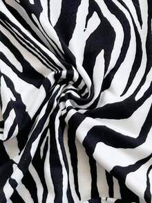 Soleia 女士秋冬假期斑马纹针织弹力面料深 V 露背性感紧身连体衣，适合派对、约会、下午茶、波西米亚风度假、海滩、夏季服装 - 黑色 - 查看 7