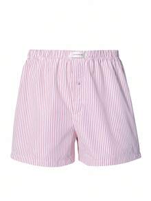 Manfinity Underwear&Sleepwear Basics 2pcs Plus Size Men's Blue & Pink Striped Airy Pants (Comfortable Loose Fit For Indoor & Outdoor Wear) - Multicolor - View 5