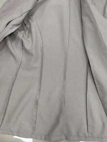 Franclia 腰部拉繩麻質西裝外套，適合職場女性，帶3/4袖子