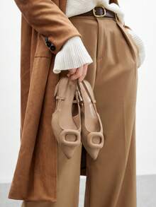 CUCCOO BIZCHIC Women's Fashion Versatile Pointed Toe Flat Shoes For Christmas Spring Shoes - Coffee Brown - View 4