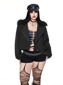 Whyspr 大码哥特朋克风格夹克 - 黑色 - 查看 4