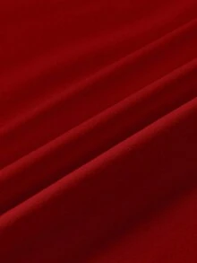 SHEIN EZwear Casual Minimalist Number 23 & Bow Print Round Neck Short Sleeve Loose Women T-Shirt,Red Top