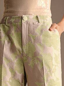 MOTF PREMIUM PRESS CREASE FLORAL PRINT SUIT PANTS - Green - View 2