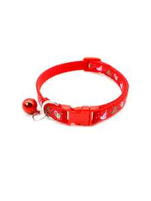 PETSIN 1 Christmas Pet Collar, Cat Collar, Dog Collar, Snowflake Print With Bell, Adjustable Size Pet Collar, Christmas Decoration, Ornament, Pet