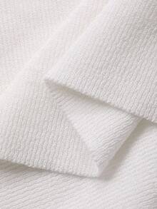 DAZY Women's Embroidered Fitted Breathable Backless Short Sleeve Knit Top - White - View 6