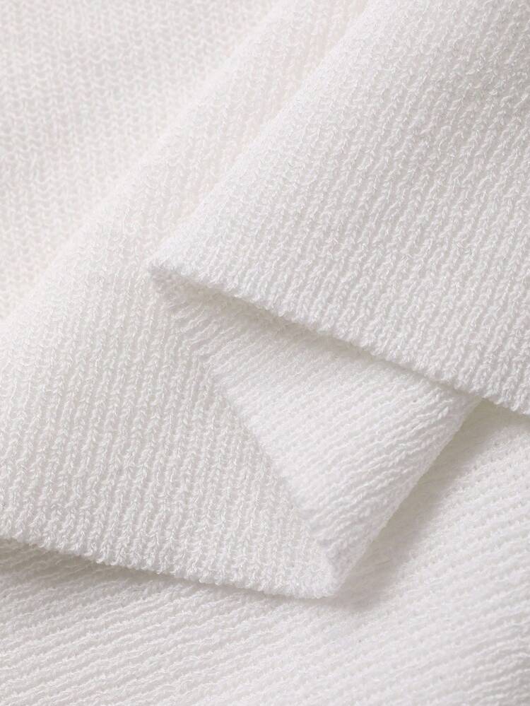 Women's Embroidered Fitted Breathable Backless Short Sleeve Knit Top